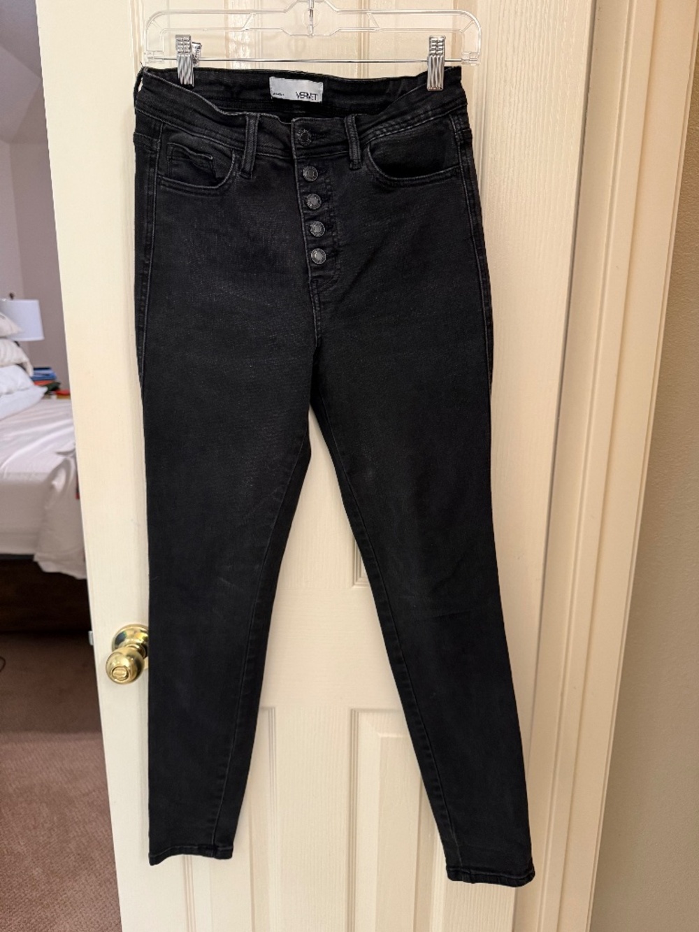 Vervet Love Bug High Rise Button Black Skinny Jean